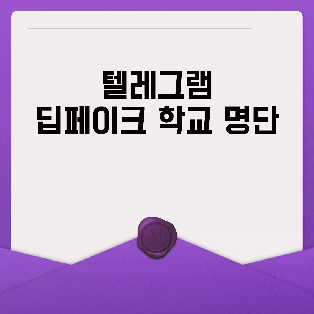 텔레그램 딥페이크 학교 명단 유출 확산