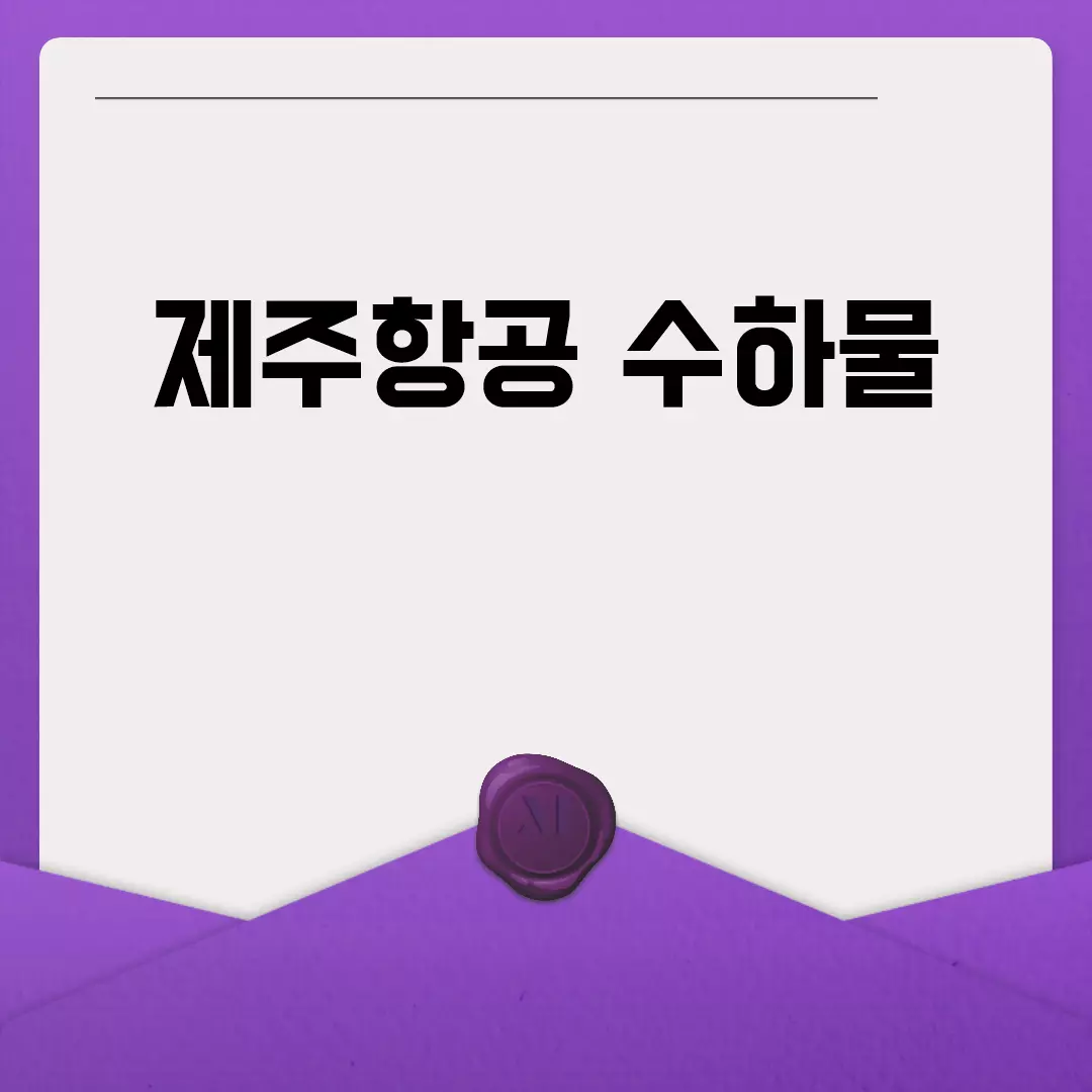 제주항공 수하물 규정 한눈에 보기